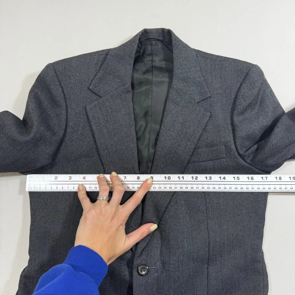 Dormeuil Custom 3-Piece Suit Gray S 35 Birdseye Groom Prom Wedding Formal Blazer